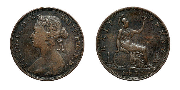 istock Queen Victoria on vintage halfpenny 464298049