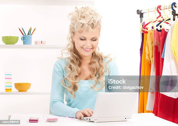 Happy Woman With Laptop Computer Stock Photo - Download Image Now - Accessibility, Adult, Adults Only