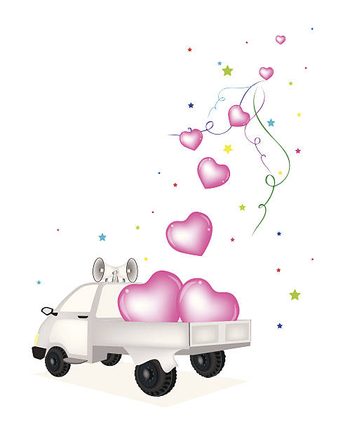 istock Lovely Hearts Dropped on A Pickup Truck 464311945