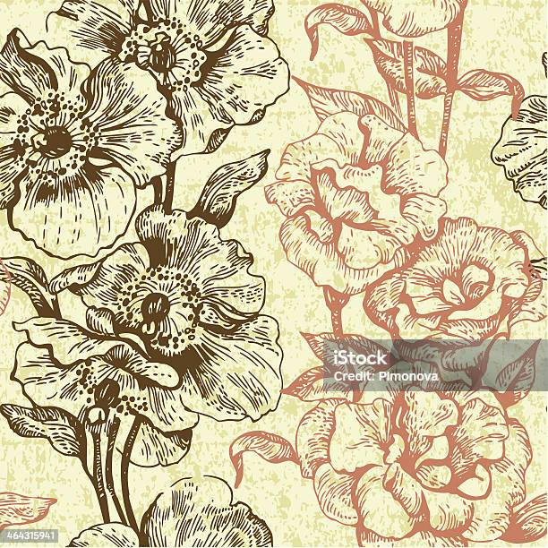 Vintage Seamless Floral Pattern Stock Illustration - Download Image Now - Abstract, Art Product, Backgrounds