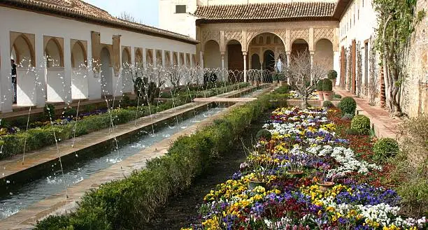 Gardens in the Alhambra, Granada, Spain