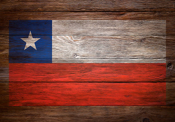 istock Chilean Flag Stencilled on Wood 464319411