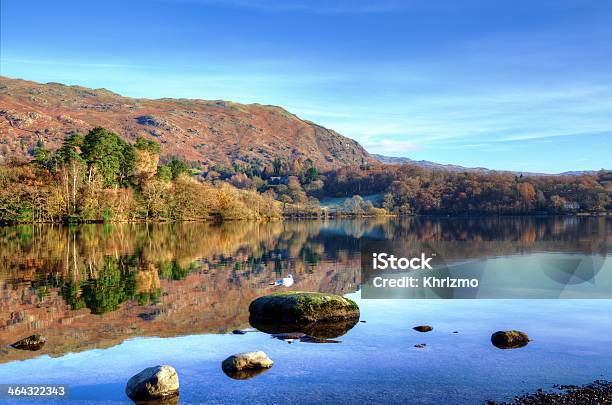 Hills Reflected In Grasmere Stock Photo - Download Image Now - Autumn, Beauty In Nature, Blue