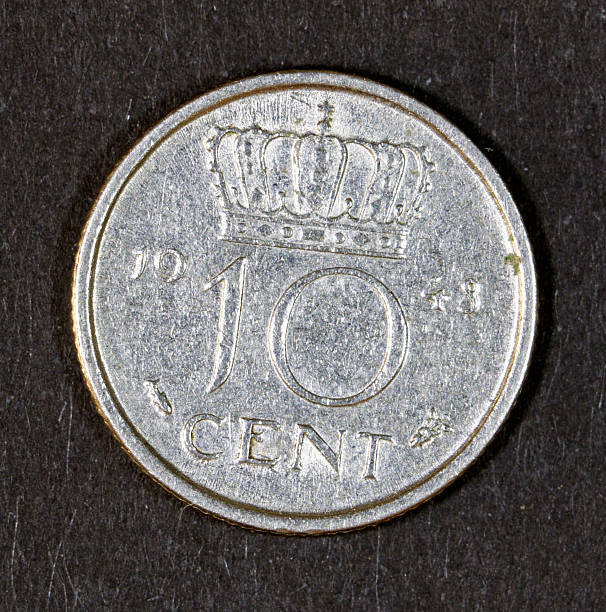 istock Dutch coin - Isolated on Black. 464324787