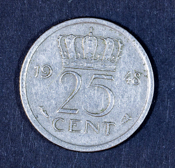 istock Dutch coin - Isolated on Black. 464324793