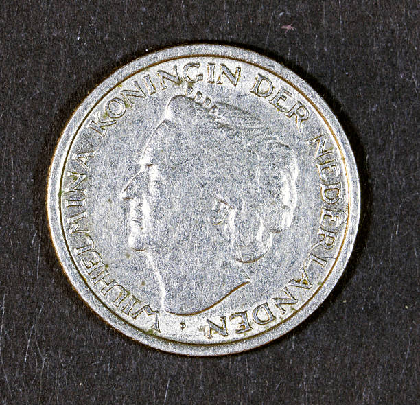 istock Dutch coin - Isolated on Black. 464324803