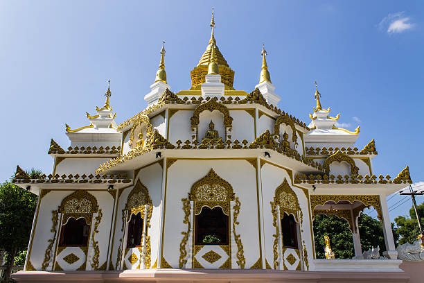 istock White pagoda in thai temple 464340517
