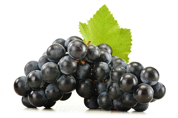 istock Bunch of fresh red grapes isolated on white 464342559