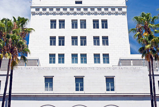 American arquitectura: Los Angeles City Hall L.A.  Califórnia, USA - fotografia de stock