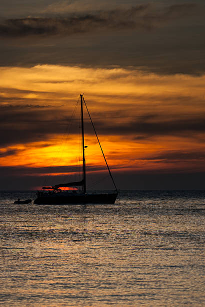 istock Yacht boats and sunset 464344153