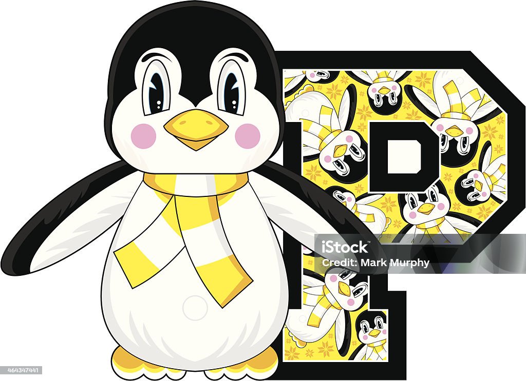 Linda Penguin aprendizagem Letra P - Vetor de Animal royalty-free