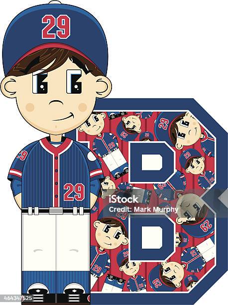 Adorable Garçon Apprentissage Lettre B De Baseball Vecteurs libres de droits et plus d'images vectorielles de Baseball - Baseball, Apprentissage, Cartoon