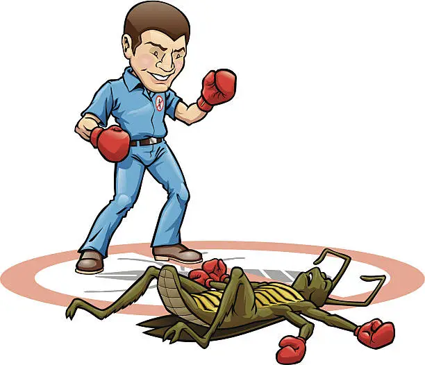 Vector illustration of Exterminator Knock Out