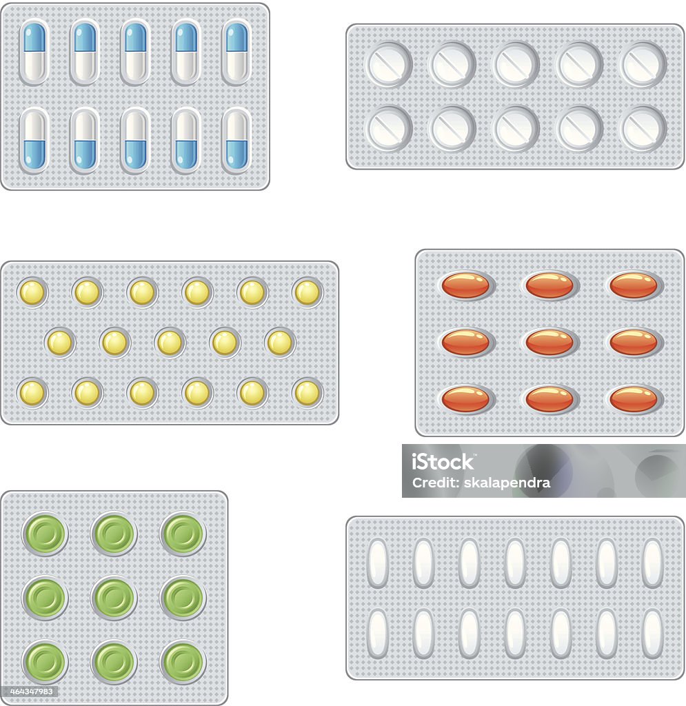 一連の薬 - アスピリンのロイヤリティフリーベクトルアート