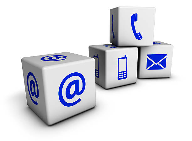 istock Web Contact Us Blue Icons Cubes 464348867
