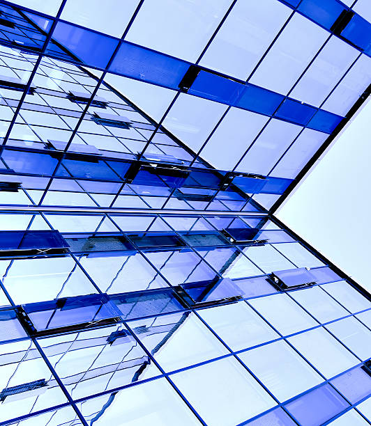 istock abstract glass side of business building 464354467