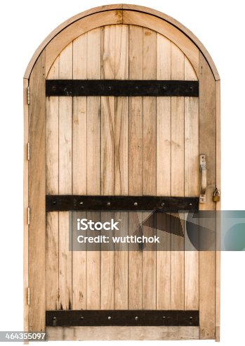 istock Wood arch door 464355097