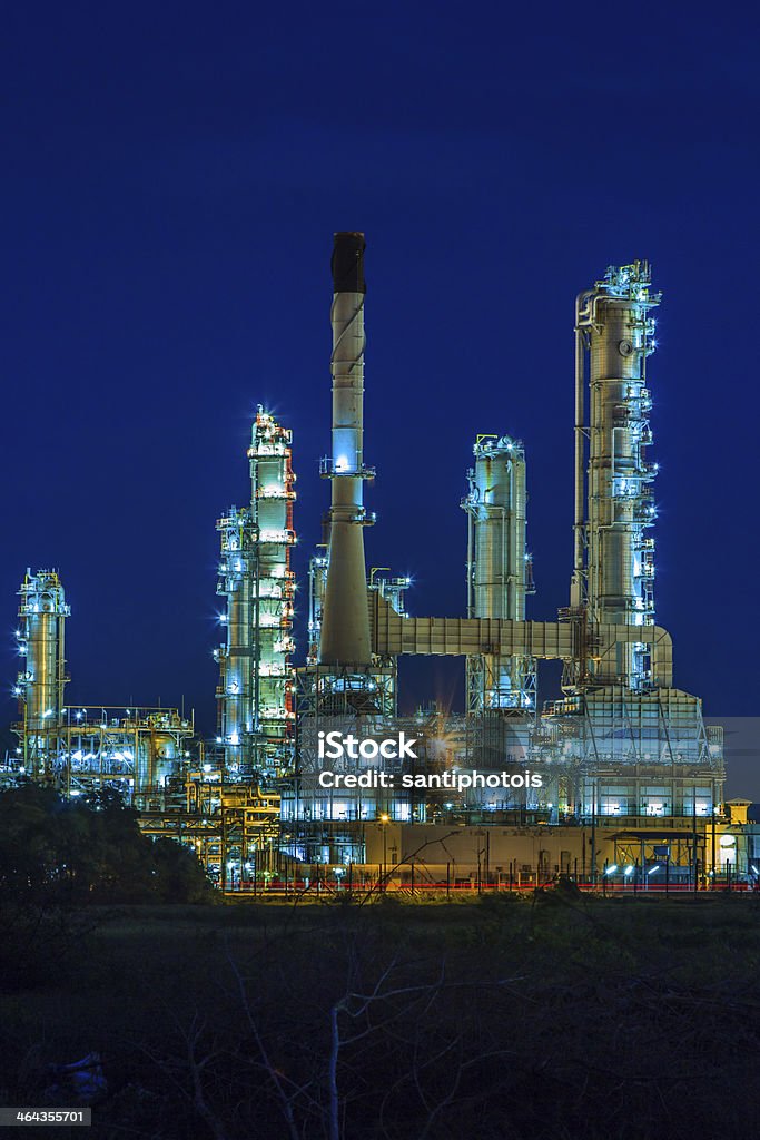 Fábrica Petroquímica - Royalty-free Anoitecer Foto de stock