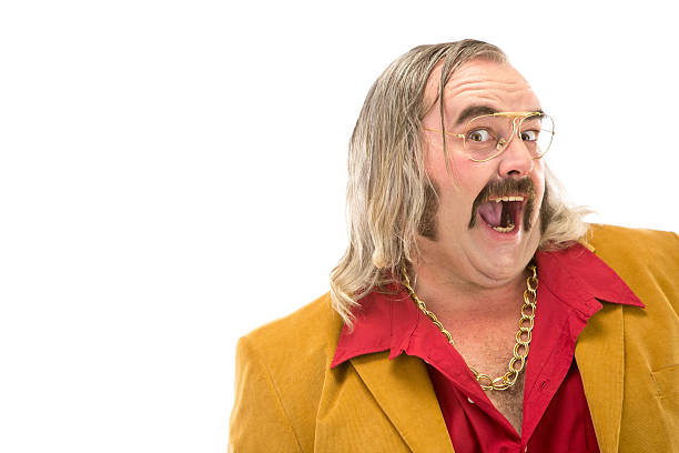 istock 70s vintage yellow jacket satisfied man isolated on white 464356055