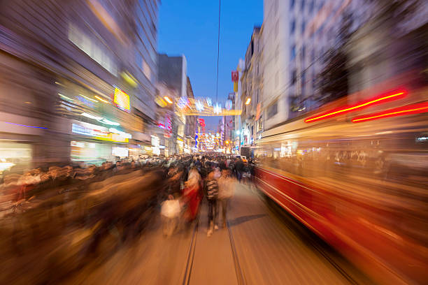 istock Blurred motion at Istiklal Street 464356941