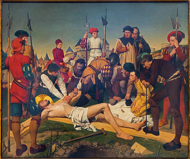 istock Antwerp - Jesus is nailed to the cross. 464361943