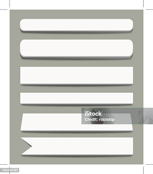 3 D White Banner Stock Vektor Art und mehr Bilder von Abstrakt - Abstrakt, Bildhintergrund, Computergrafiken