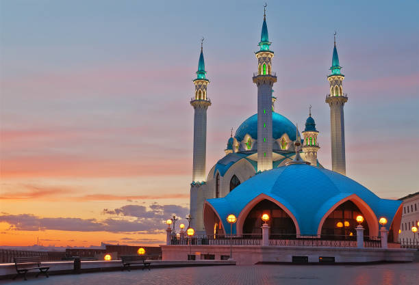 istock Kul Sharif mosque in Kazan Kremlin at sunset. Russia. 464363225