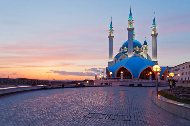 istock Kul Sharif mosque in Kazan Kremlin at sunset. Russia. 464363233