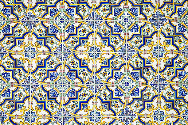 Typical andalusian tiled wall stock photo