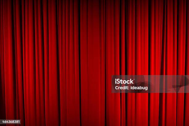 Color Image Of Closed Red Stage Curtain Stock Photo - Download Image Now - Stage Curtain, Red, Curtain