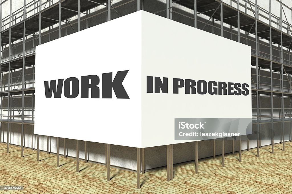 Classified Work Inprogress Work In Progress On Scaffold Billboard Stock Photo - Download Image Now ...