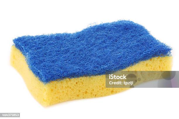 Amarelo E Azul Bloco De Abrasivos - Fotografias de stock e mais imagens de Afazeres Domésticos - Afazeres Domésticos, Amarelo, Azul