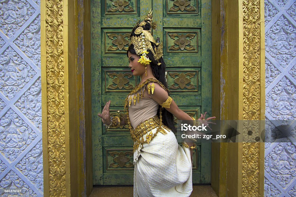 Apsara Vance performed in traditional attire Apsara Dancer beautiful supernatural female in asian mythology Cambodia Stock Photo