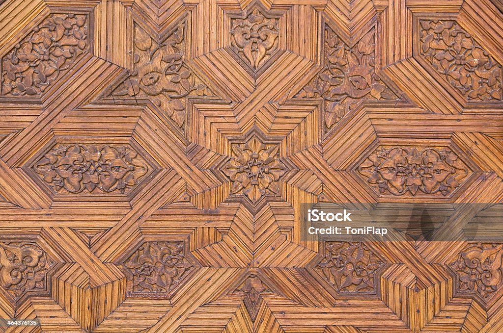 door in the Nazaries palaces Detail of the door in the Nazaries palaces. Courtyard of Myrtles. Fourteenth century. Alhambra, Granada, Spain Alhambra - Spain Stock Photo