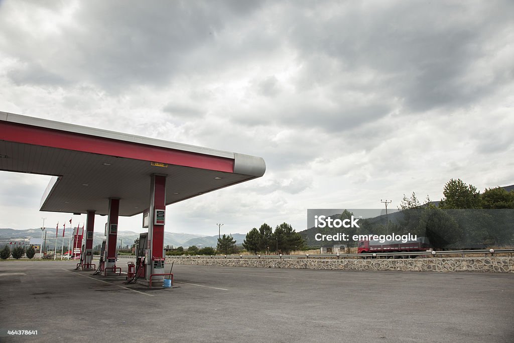 Gas station at cloudy weather Gas Station Stock Photo