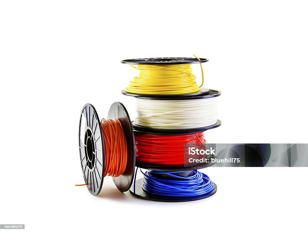 3D printer welding rods Colorful 3D printer welding rods isolated on white background 3D Printing Stock Photo
