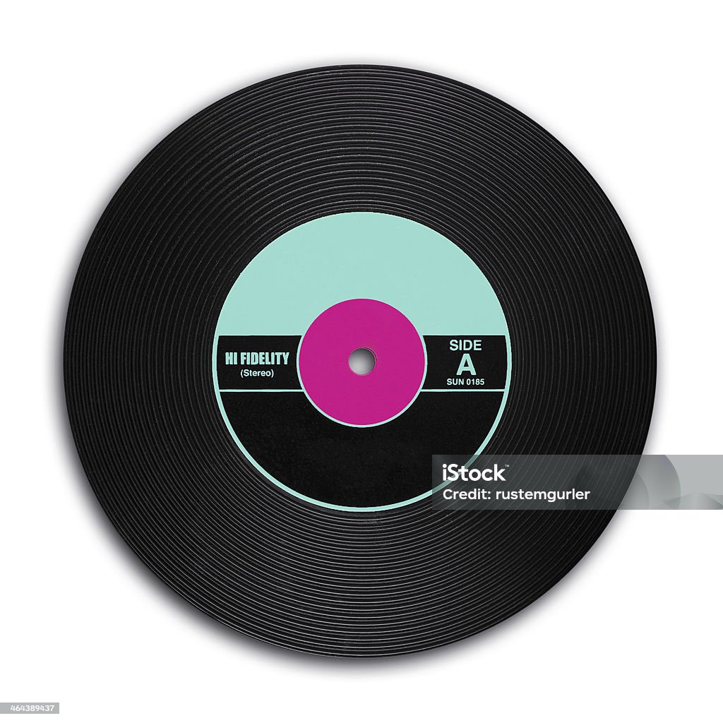 Vintage Vinyl Records Vintage Vinyl Records. White Background Record - Analog Audio Stock Photo
