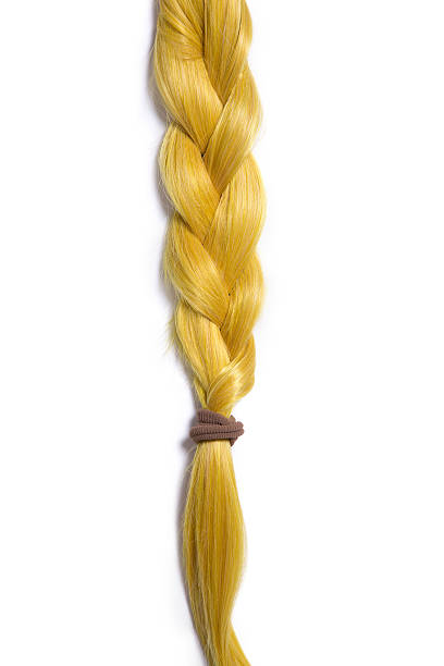 istock Golden blond hair braided in pigtail 464394270