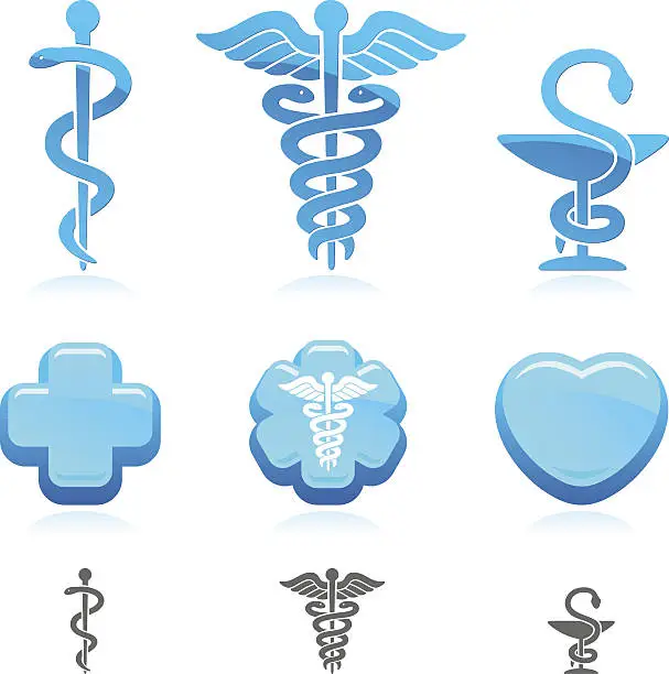 Vector illustration of Medical symbol set. Vector