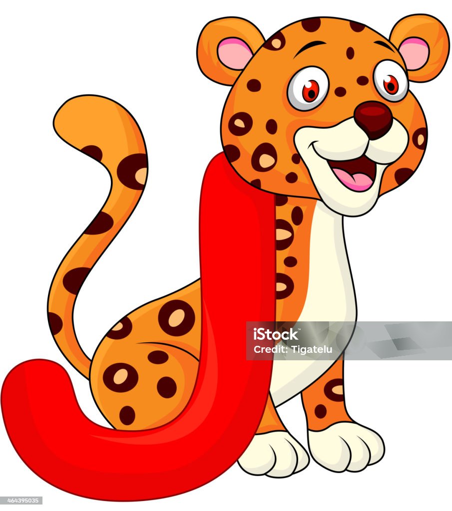 Alphabet J with jaguar cartoon Vector illustration of Alphabet J with jaguar cartoon  Alphabet stock vector