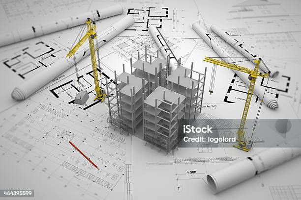 構造のコンセプト 図面建物 - イラストレーションのストックフォトや画像を多数ご用意 - イラストレーション, テクノロジー, 人工的