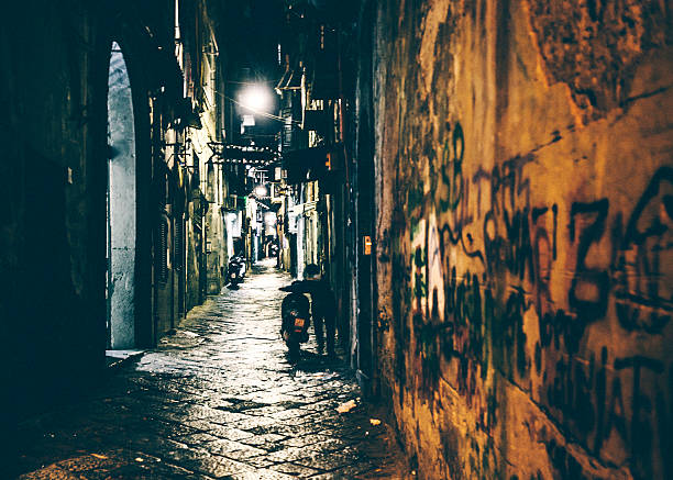 Dark alley. Naples, Italy.