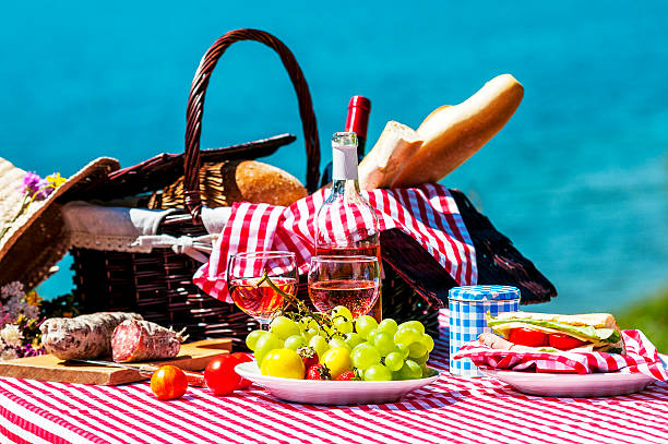 istock picnic near a lake 464397203
