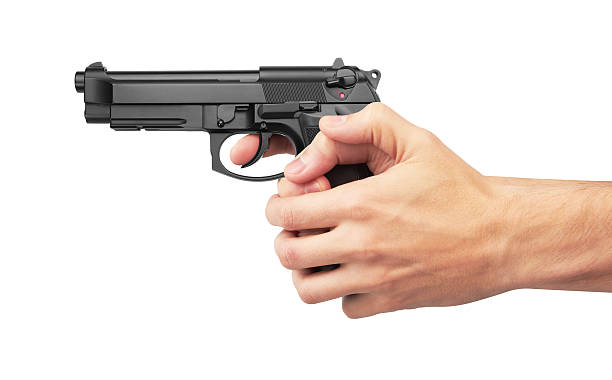 pistola semi-automatica - handgun gun m9 9mm foto e immagini stock