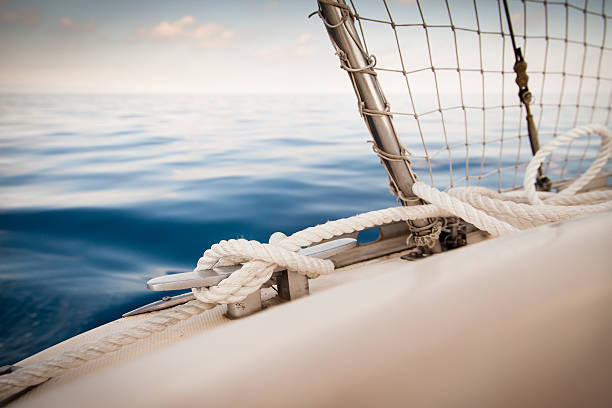 istock drisse on a sailboat cleat 464397891