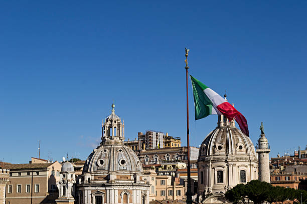 istock Roman View with Italian Flag 464398438