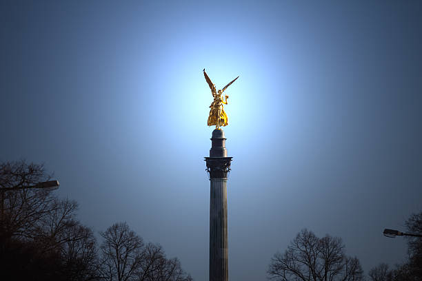 golden peace angel statue in munich