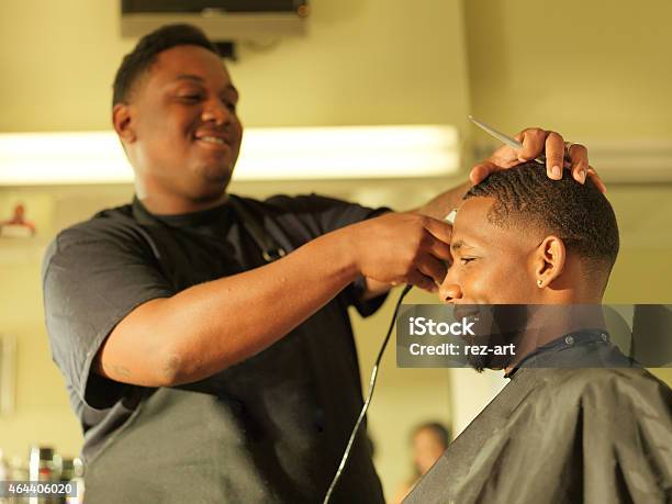 Man Getting His Hair Cut At Barber Shop Stock Photo - Download Image Now -  Barber Shop, African Ethnicity, African-American Ethnicity - iStock