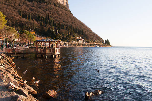 Lake Garda in sunset stock photo
