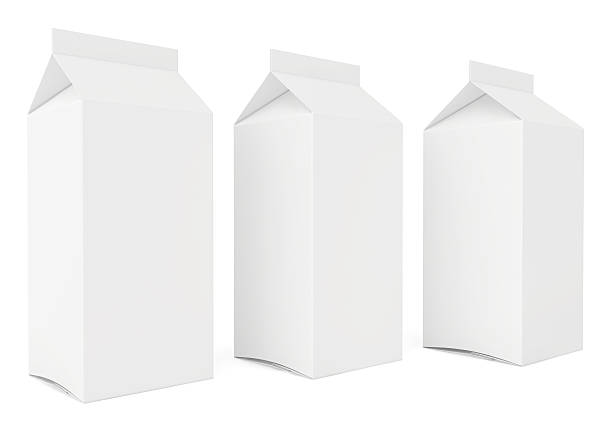 istock Blank milk or juice carton cans. 3d render on white 464410290